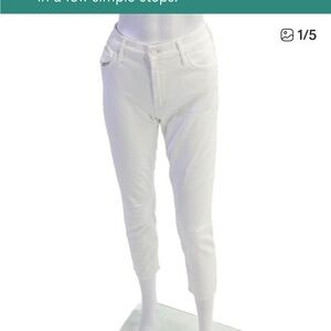 Mother Womens The Looker Crop Glass Slipper Wash Jeans White Size 29